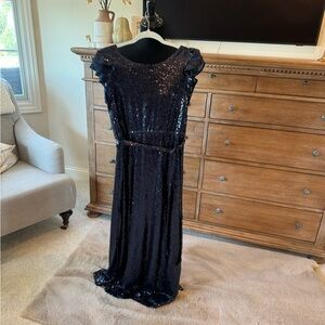 Navy sequin maxi dress